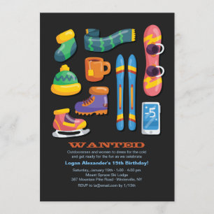 Convite das necessidades dos esportes de inverno