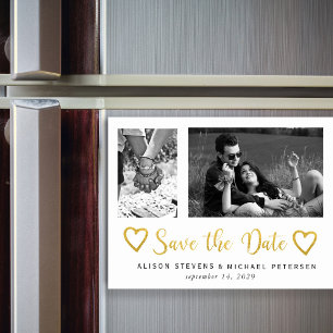 Convite Data de salvamento da foto de casamento do simples