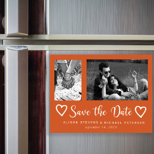 Convite Data de salvamento da foto de casamento do simples