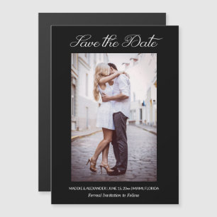Convite Data de Salvamento de Foto Preta do Noivado de Cas
