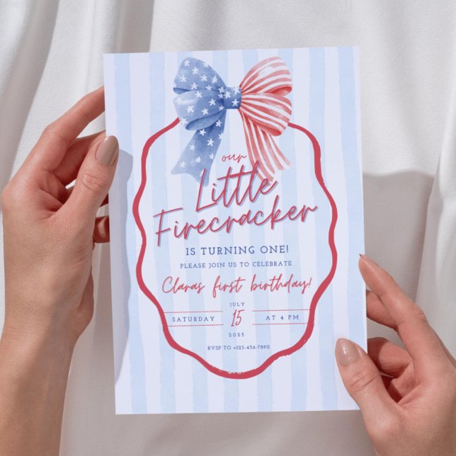 Convite de 1º Aniversário All American Patriótico  (Criador carregado)