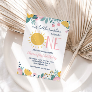 Convite de 1º Aniversário Boho Floral Nosso Pequen