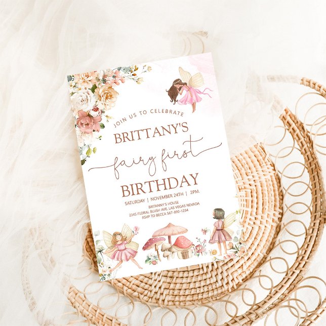 Convite de 1º Aniversário da Fada da Floresta Enca (Criador carregado)