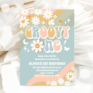Convite de 1º Aniversário da Groovy Daisy