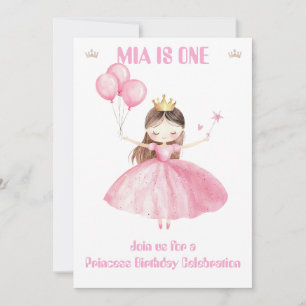 Convite de 1º Aniversário da Pequena Princesa Meni