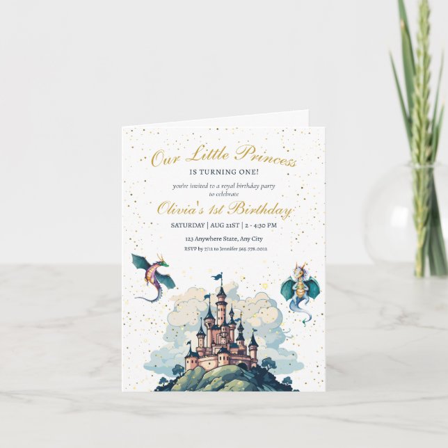 Convite de 1º Aniversário da Princesa, Festa da Pr (Frente)