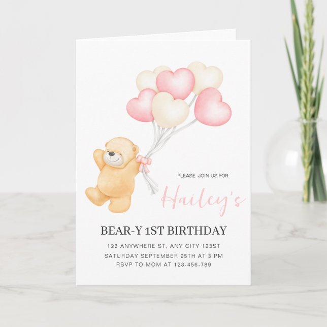 Convite de 1º Aniversário da Ursa, Primeiro Aniver (Frente)