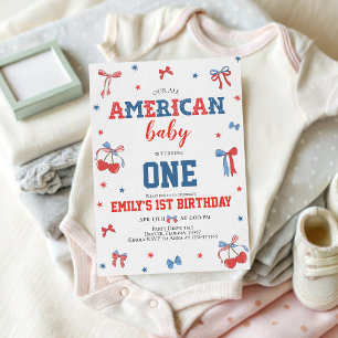 Convite de 1º Aniversário do Bebê Americano