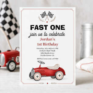 Convite de 1º Aniversário do Carro de Corrida Fast