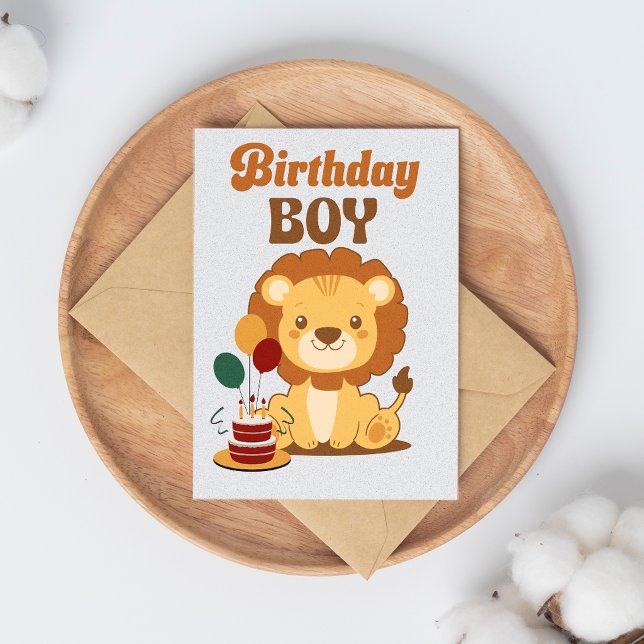 Convite de 1º Aniversário do Leão Editável (Criador carregado)