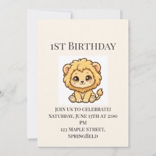Convite de 1º Aniversário do Leãozinho Fofinho