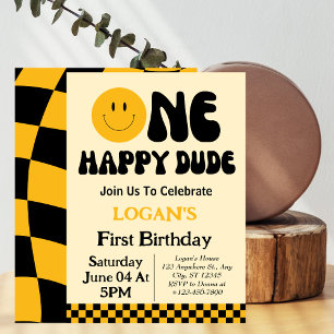 Convite de 1º Aniversário do Menino Feliz