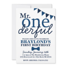 Convite de 1º Aniversário do Sr. Onederful
