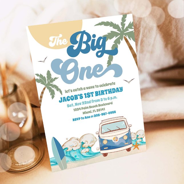 Convite de 1º Aniversário do Surf Van Beach (Criador carregado)