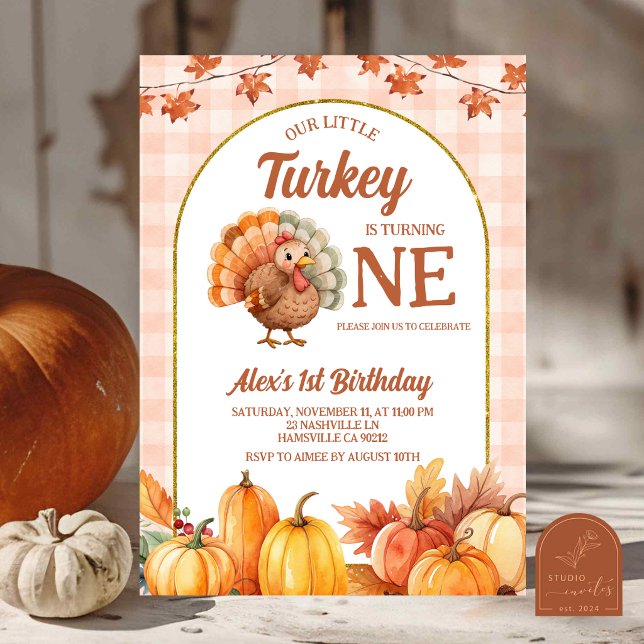 Convite de 1º aniversário do Turkey Boy (Criador carregado)
