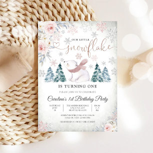 Convite de 1º Aniversário do Ursinho de Inverno