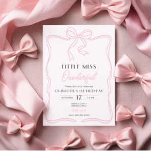 Convite de 1º Aniversário Little Miss Onederful
