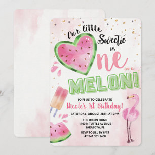 Convite de 1º Aniversário Melancia Um em um Melão