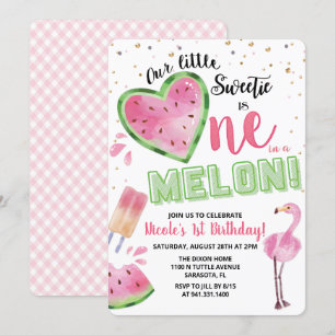 Convite de 1º Aniversário Melancia Um em um Melão