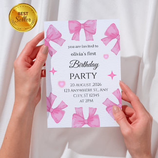 Convite de 1º Aniversário para meninas