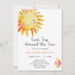 Convite de 1º Aniversário Primeira Volta ao Sol
