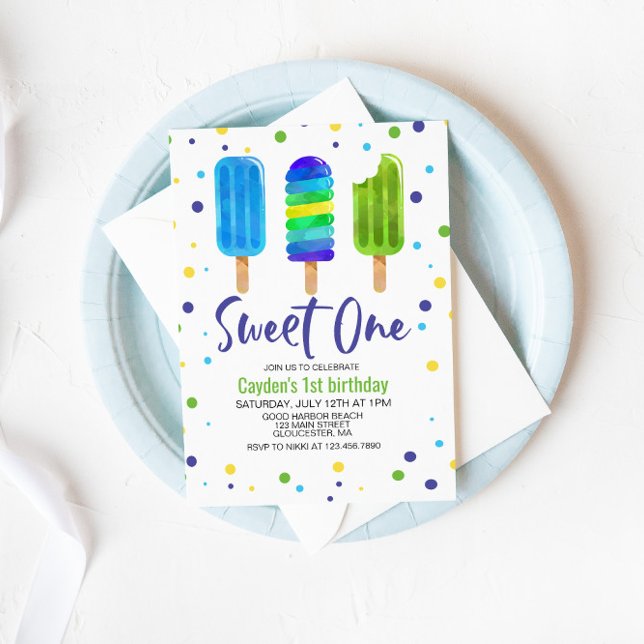 Convite de 1º Aniversário Sweet One (Criador carregado)