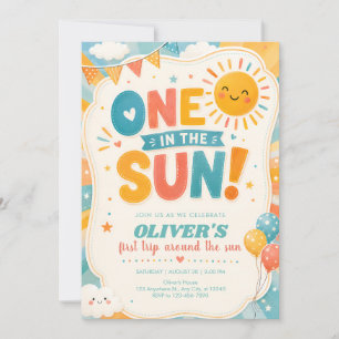 Convite de 1º Aniversário Tema Sol
