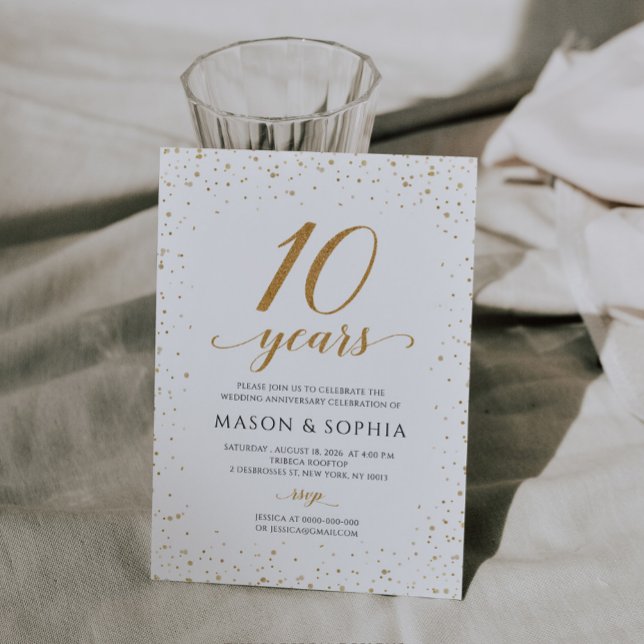 Convite de 10º Aniversário de Casamento - GAC24d (Criador carregado)