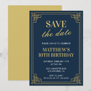 Convite de 10º aniversário elegante para homens Sa