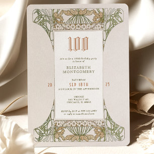 Convite de 100º Aniversário Art Nouveau por Mucha