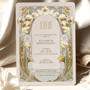 Convite de 100º Aniversário Art Nouveau por Mucha