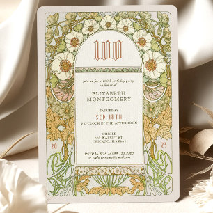 Convite de 100º Aniversário Art Nouveau por Mucha