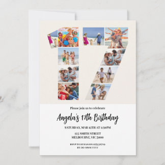 Convite de 17º Aniversário - Número 17