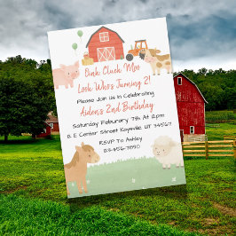 Convite de 2º Aniversário de Animais da Fazenda Fo