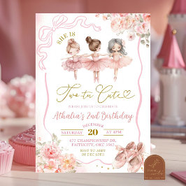 Convite de 2º Aniversário de Bailarina Rosa Fofa