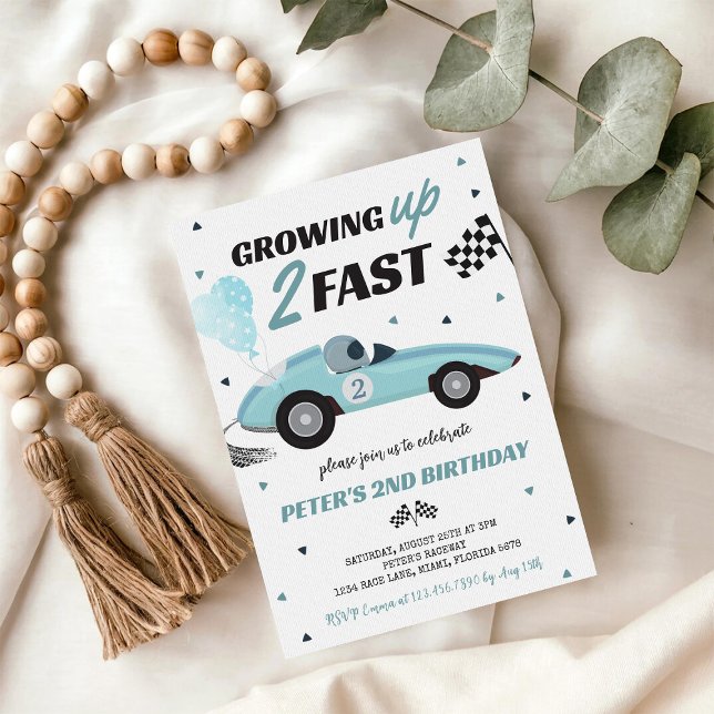 Convite de 2º Aniversário de Dois Carros de Corrid (Criador carregado)