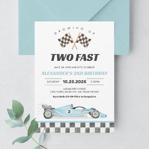Convite de 2º Aniversário de Dois Carros de Corrid