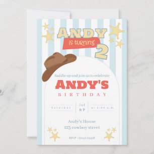 Convite de 2º Aniversário do Pequeno Cowboy Oest