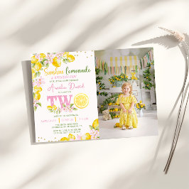 Convite de 2º Aniversário Floral de Limonada Sunsh