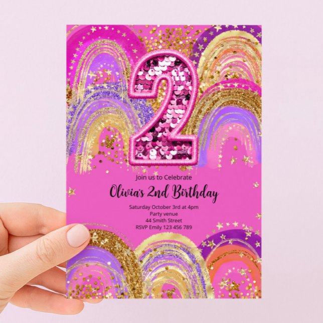 Convite de 2º Aniversário Meninas (Criador carregado)