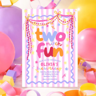 Convite de 2º aniversário para menina 'Dois muito
