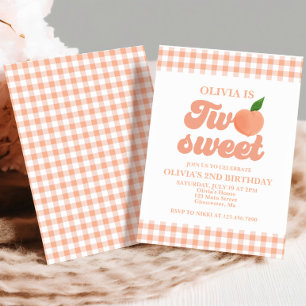Convite de 2º Aniversário Two Sweet Peach
