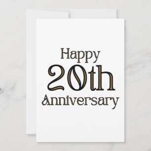 Convite de 20º Aniversário Feliz