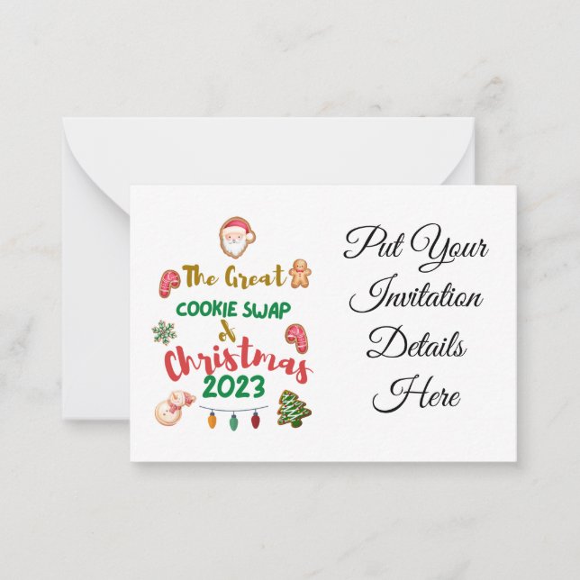 Convite de 2023 para a Troca de Biscoitos de Natal (Frente)