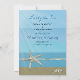 Convite de 25 Casamento, Ocean,