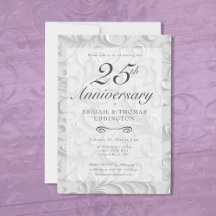 Convite de 25 de Casamento de Silver Swirls
