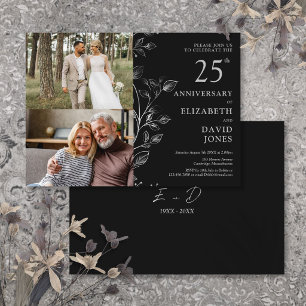 Convite de 2 Fotos para Bodas de Prata de 25 Anos