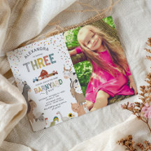 Convite de 3º Aniversário da Fazenda Photo Barnyar