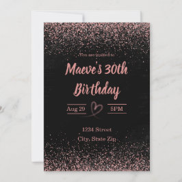 Convite de 30º Aniversário – Confetes Brilhantes |