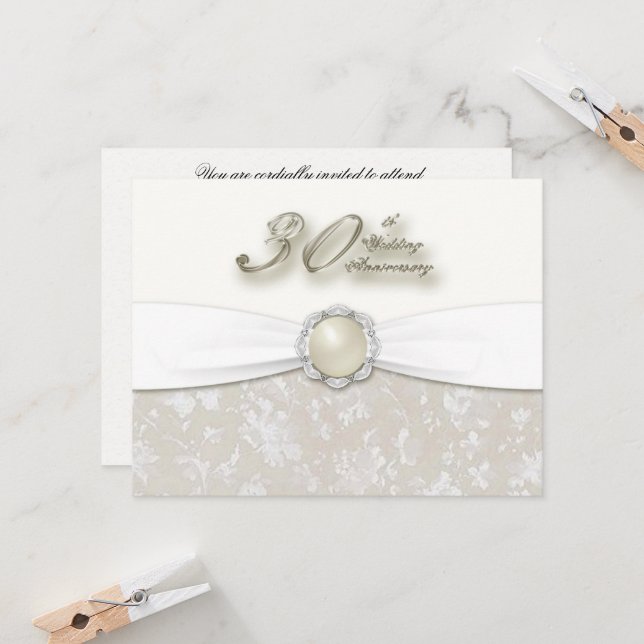 Convite de 30º Aniversário de Casamento (Frente/Verso In Situ)